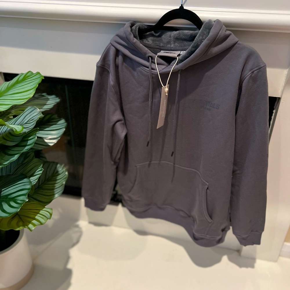 Essential fear of God grey hoodie size small unisex brand new!